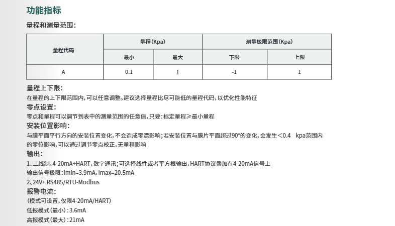 海康微影微差壓變送器HM-PS00-C參數